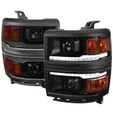 Spec-D Tuning 14-15 Chevrolet Silverado 1500 Projector Headlights 2LHP-SIV14SM-SQ-RS